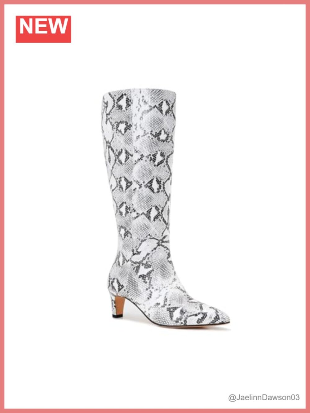 Wide Calf Plus Size Snakeskin Knee High Boots for Women – White Snake Print